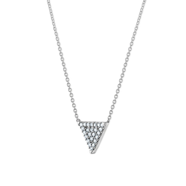 1/4 CTW Diamond Fashion Triangle Shaped 18-inch Necklace in 10KT White Gold