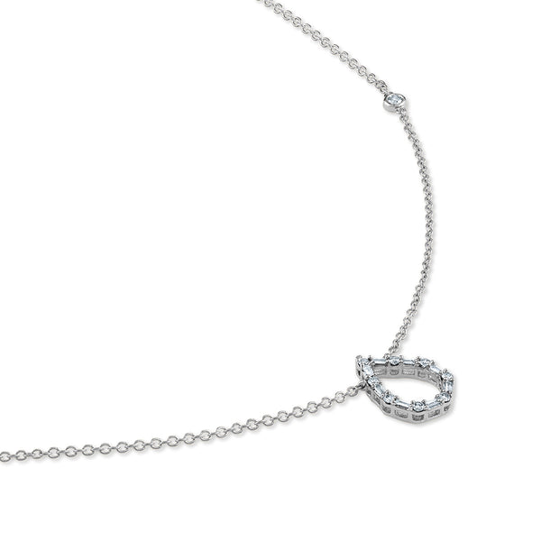 1/4 CTW Diamond Fashion Pear Shape 18-inch Necklace in 10KT White Gold