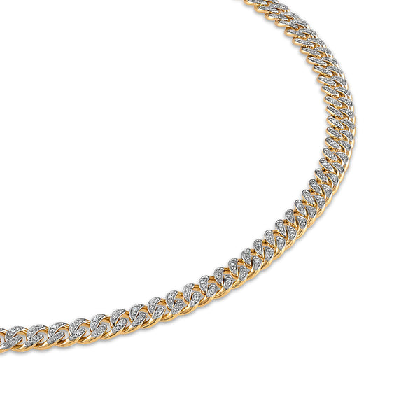 Luxe Layers 1/2 CTW Diamond Cuban Link 24-inch Chain in Yellow Gold Plated Sterling Silver