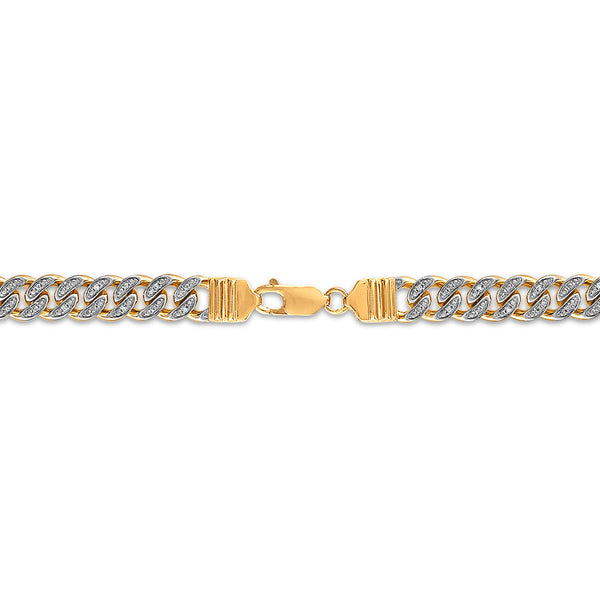 Luxe Layers 1/2 CTW Diamond Cuban Link 24-inch Chain in Yellow Gold Plated Sterling Silver