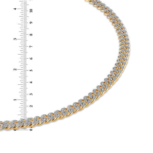 Luxe Layers 1/2 CTW Diamond Cuban Link 24-inch Chain in Yellow Gold Plated Sterling Silver