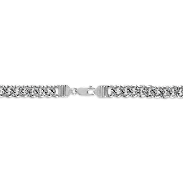 Luxe Layers 1/2 CTW Diamond Cuban Link 24-inch Chain in Rhodium Plated Sterling Silver