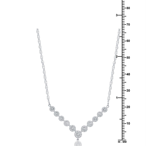 1/2 CTW Diamond Fashion 18-inch Necklace in Rhodium Plated Sterling Silver