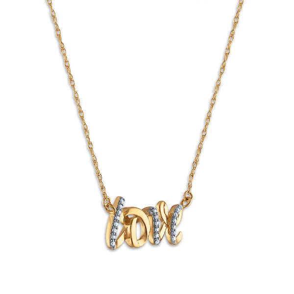 1/16 CTW Diamond Fashion Love 18-inch Necklace in 10KT Yellow Gold