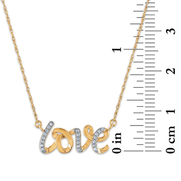 1/16 CTW Diamond Fashion Love 18-inch Necklace in 10KT Yellow Gold