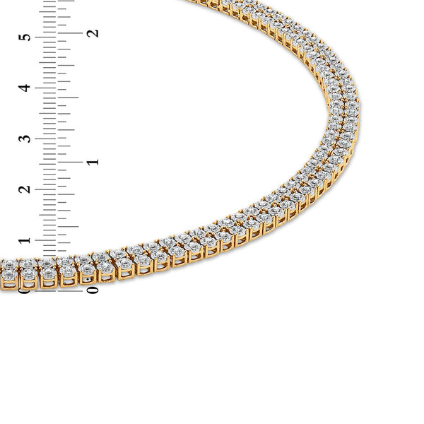 1/2 CTW Diamond Tennis Double Row Illusion 24-inch Necklace in Gold Plated Sterling Silver