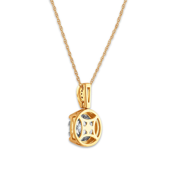 1/4 CTW Diamond Cluster 18-inch Pendant in 10KT White and Yellow Gold