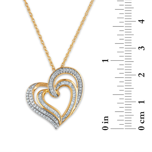 1/2 CTW Diamond Heart 18-inch Pendant in 10KT Yellow Gold