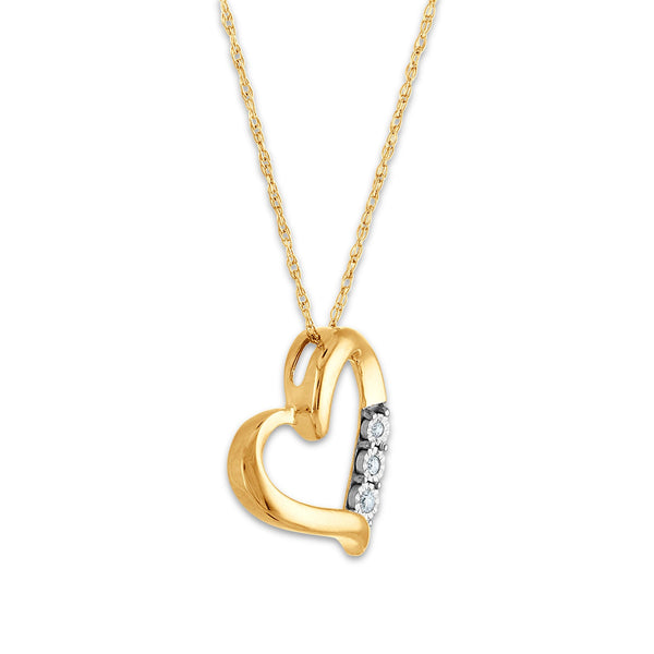 1/30 CTW Diamond Heart 18-inch Pendant in 10KT Yellow Gold