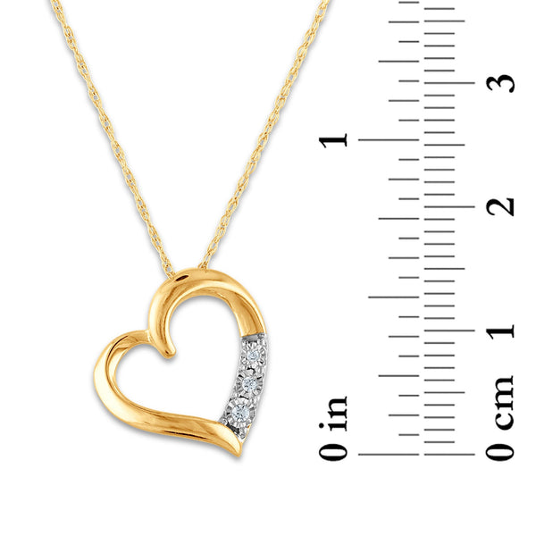 1/30 CTW Diamond Heart 18-inch Pendant in 10KT Yellow Gold