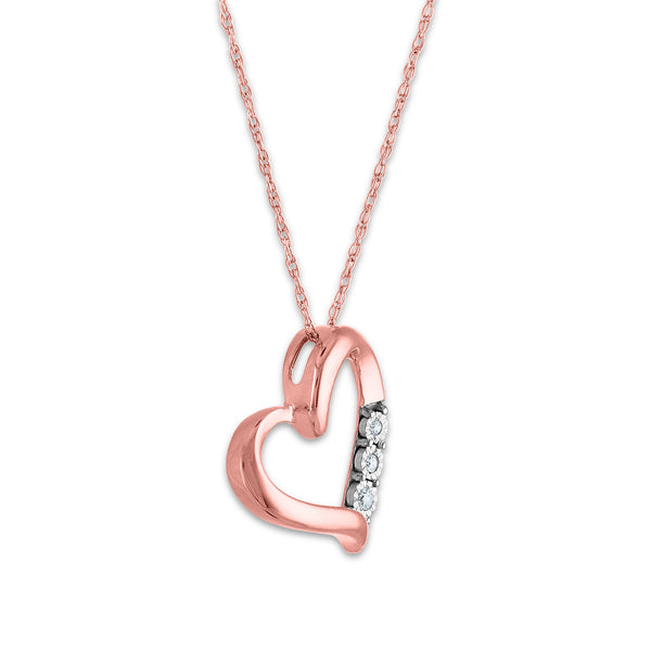 1/30 CTW Diamond Heart 18-inch Pendant in 10KT Rose Gold