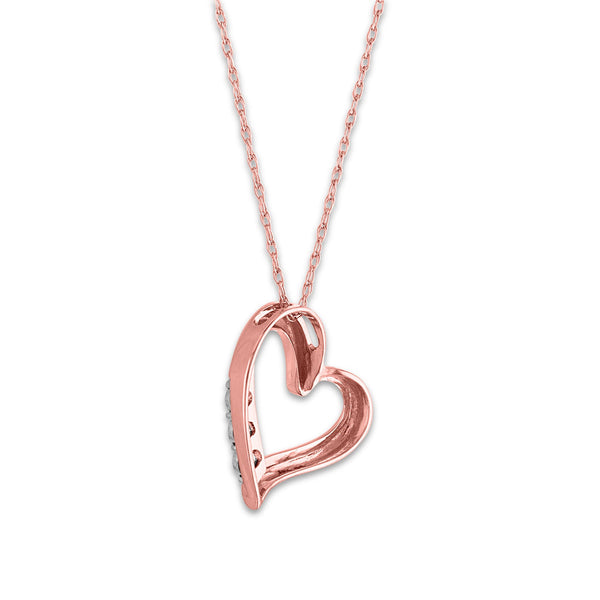 1/30 CTW Diamond Heart 18-inch Pendant in 10KT Rose Gold