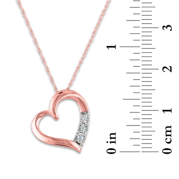 1/30 CTW Diamond Heart 18-inch Pendant in 10KT Rose Gold