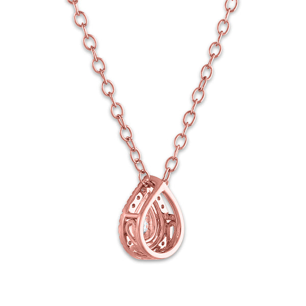 1/7 CTW Diamond Halo 18-inch Pendant in 10KT Rose Gold