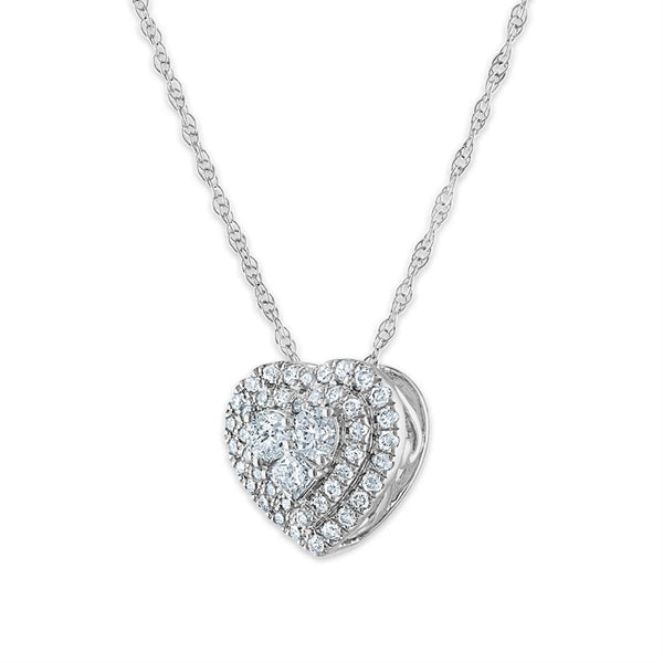 1/3 CTW Diamond Heart 18-inch Pendant in 10KT White Gold