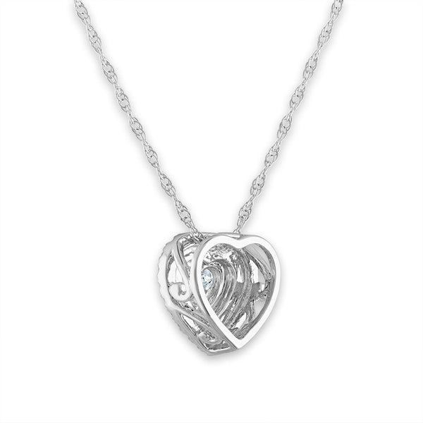 1/3 CTW Diamond Heart 18-inch Pendant in 10KT White Gold