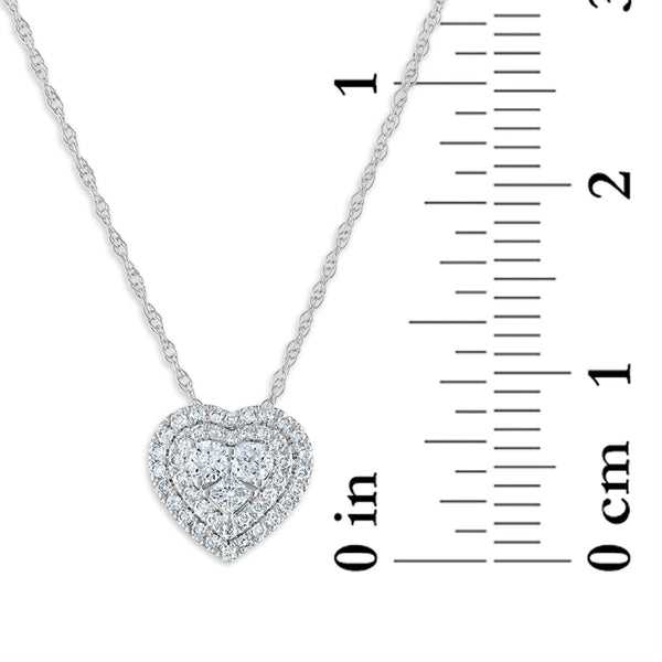 1/3 CTW Diamond Heart 18-inch Pendant in 10KT White Gold