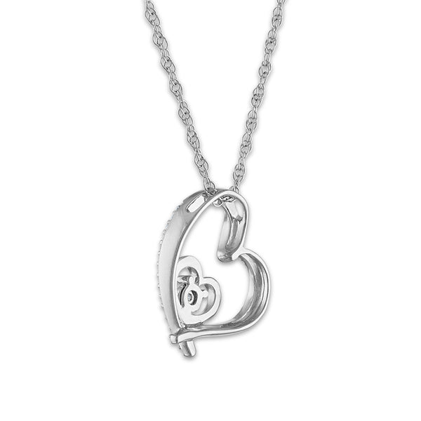 1/10 CTW Diamond Heart 18-inch Pendant in 10KT White Gold