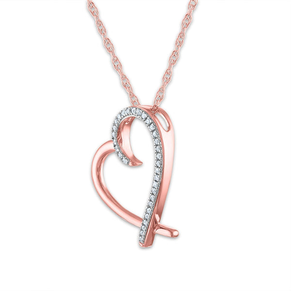 1/10 CTW Diamond Heart 18-inch Pendant in 10KT Rose Gold