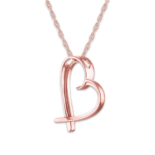 1/10 CTW Diamond Heart 18-inch Pendant in 10KT Rose Gold