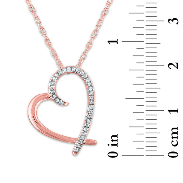 1/10 CTW Diamond Heart 18-inch Pendant in 10KT Rose Gold