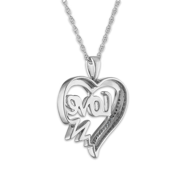 1/16 CTW Diamond Heart 18-inch Pendant in Sterling Silver