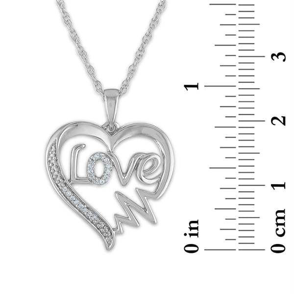 1/16 CTW Diamond Heart 18-inch Pendant in Sterling Silver