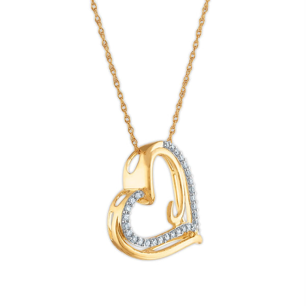 1/5 CTW Diamond Heart 18-inch Pendant in 10KT Yellow Gold