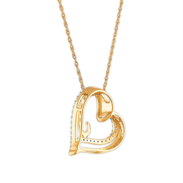 1/5 CTW Diamond Heart 18-inch Pendant in 10KT Yellow Gold