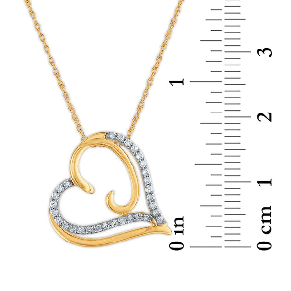 1/5 CTW Diamond Heart 18-inch Pendant in 10KT Yellow Gold