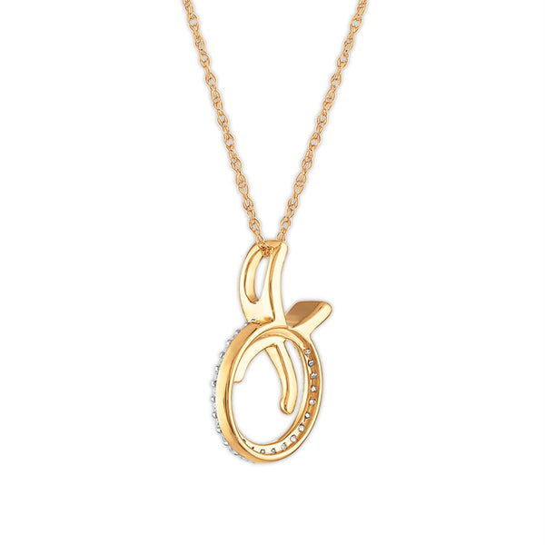 1/10 CTW Diamond XOXO Hugs & Kisses 18-inch Pendant in 10KT Yellow Gold