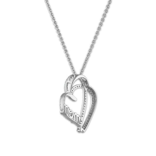 1/4 CTW Diamond 18-inch Mom Pendant in Sterling Silver