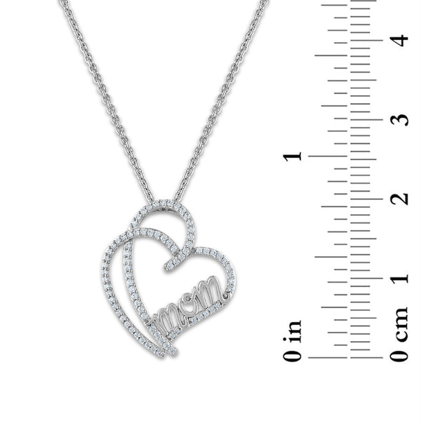 1/4 CTW Diamond 18-inch Mom Pendant in Sterling Silver