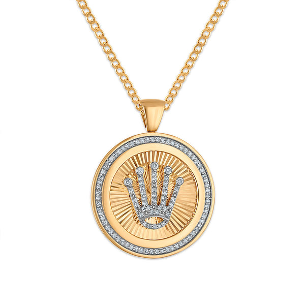 1/3 CTW Diamond Crown Pendant in 10KT Gold