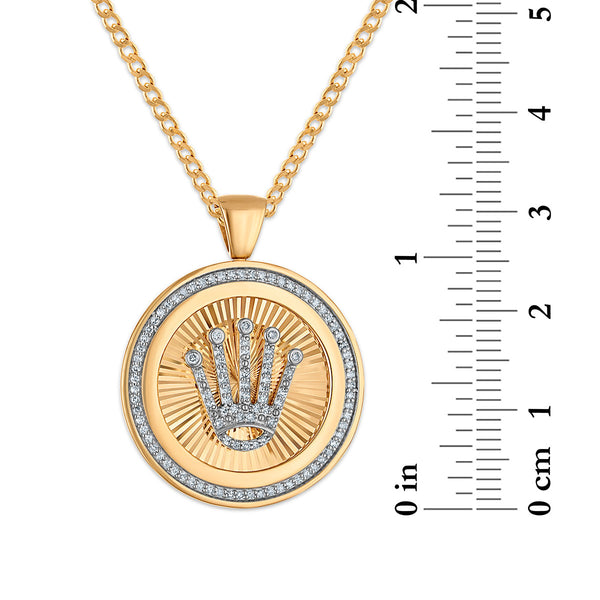 1/3 CTW Diamond Crown Pendant in 10KT Gold