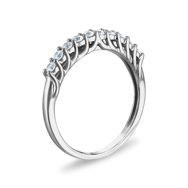 1 CTW Diamond Cluster Bridal Set Ring in 10KT White Gold