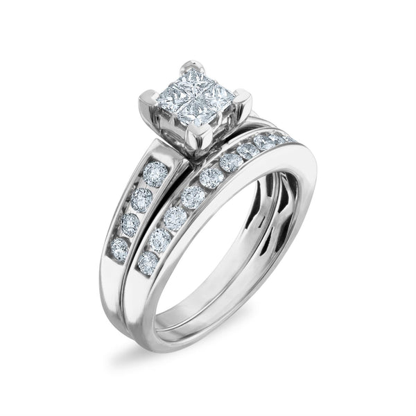 1 CTW Diamond Classic Bridal Set in 10KT White Gold