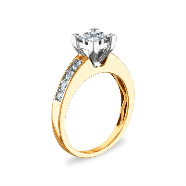 1 CTW Diamond Classic Bridal Set in 10KT Yellow Gold