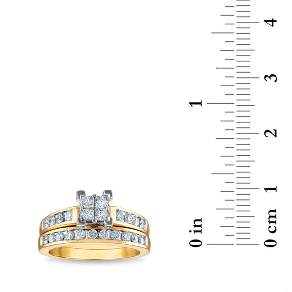 1 CTW Diamond Classic Bridal Set in 10KT Yellow Gold