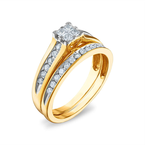 1/2 CTW Diamond Bridal Set in 10KT Yellow Gold