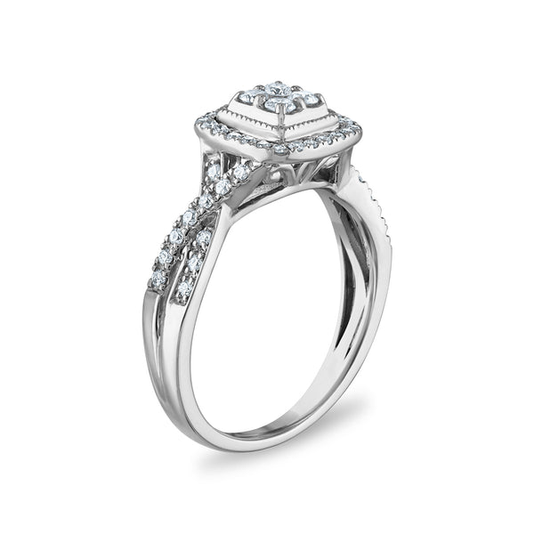 1/2 CTW Diamond Halo Bridal Set in 10KT White Gold