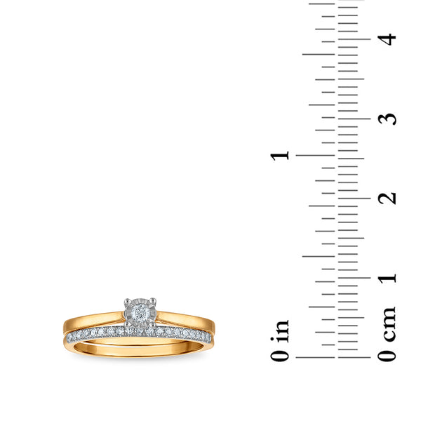 1/5 CTW Diamond  Illusion Bridal Set in 10KT Gold