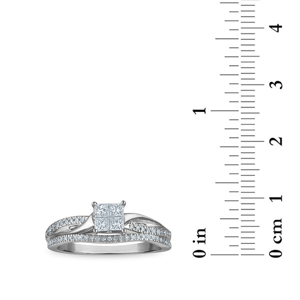 3/8 CTW Princess Cut Diamond Bridal Set in 10KT Gold