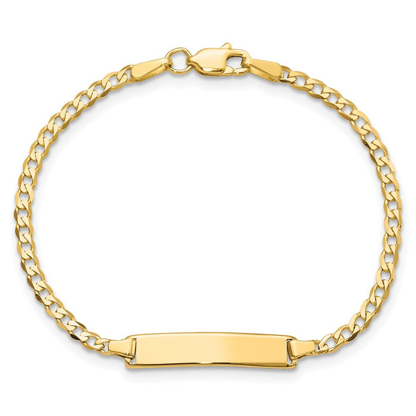 10KT Yellow Gold 6" 4.3MM Childrens Curb ID Bracelet