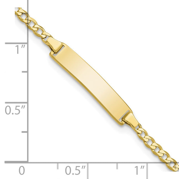 10KT Yellow Gold 6" 4.3MM Childrens Curb ID Bracelet