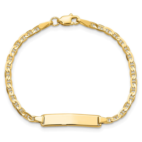 10KT Yellow Gold 5.5-inch 4.3MM Anchor Link ID Bracelet