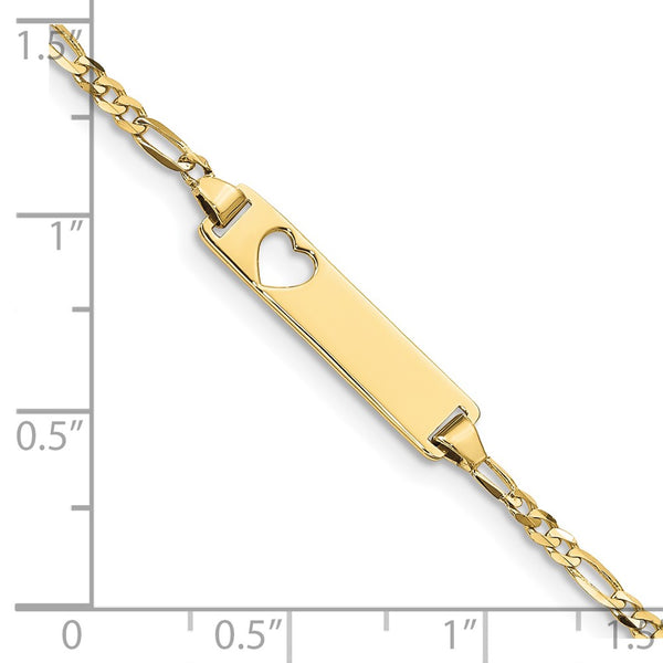 10KT Yellow Gold 5.5-inch 4.3MM Childrens Figaro ID Bracelet