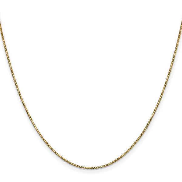 10KT Yellow Gold 18-inch 0.9MM Lobster Clasp Box Chain