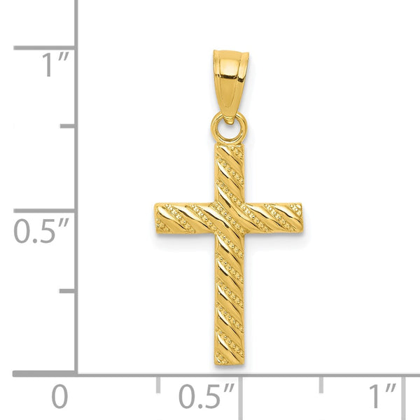 10KT Yellow Gold 25X12MM Cross Pendant. Chain Not Included