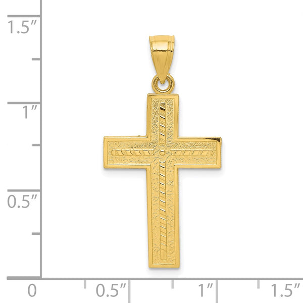 10KT Yellow Gold 33X18MM Cross Pendant. Chain Not Included